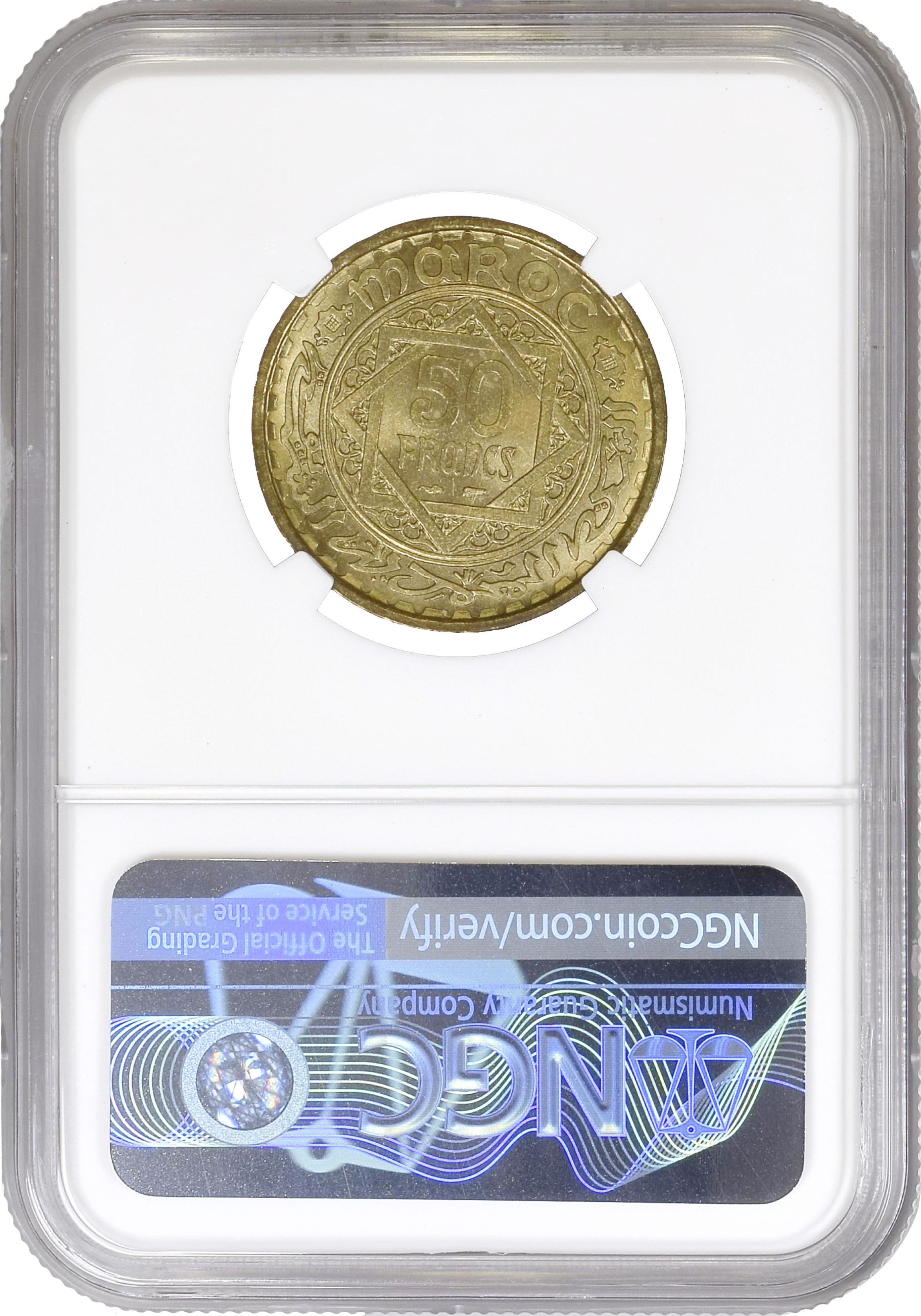 Morocco 50 francs 1952, NGC MS67, 